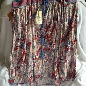 Colorful Paisley Top with Tassel